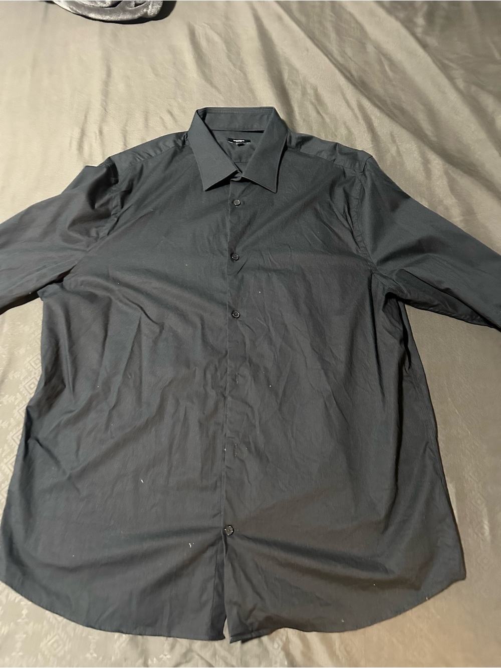 Express Men's Black Long-Sleeve Dress Shirt